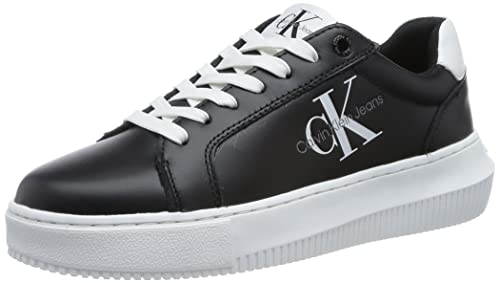 Calvin Klein Jeans Damen Chunky Sole Sneaker Chunky Cupsole Laceup Schuhe, Schwarz (Black), 39 EU von Calvin Klein Jeans