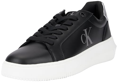 Calvin Klein Damen Cupsole Sneaker Chunky Laceup Low Top, Schwarz (Black/Silver), 39 von Calvin Klein