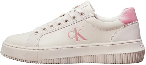 Calvin Klein Damen Cupsole Sneaker Chunky aus Leder, Beige (Eggshell/Dusty Rose), 40 von Calvin Klein