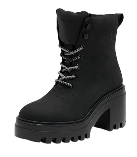 Calvin Klein Damen Mid Boot Stiefel Chunky Heeled Zip mit Absatz, Schwarz (Triple Black), 37 von Calvin Klein