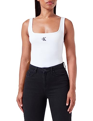 Calvin Klein Damen Tank Top Ck Rib Rundhalsausschnitt, Weiß (Bright White), XXL Calvin Klein Damen Tank Top Ck Rib Rundhalsausschnitt, Weiß (Bright White), XXL von Calvin Klein