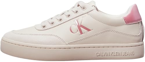 Calvin Klein Damen Cupsole Sneaker Classic aus Leder, Beige (Eggshell/Dusty Rose), 41 von Calvin Klein