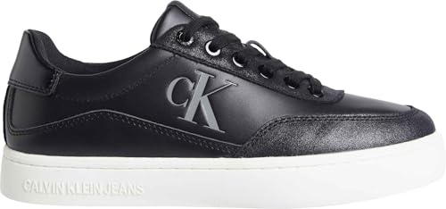 Calvin Klein Jeans CLASSIC CUPSOLE LOW MG LTH Turnschuhe Damen, Schwarz (Triple Black), 38 EU von Calvin Klein