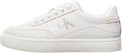 Calvin Klein Jeans CLASSIC CUPSOLE LOW MG LTH Turnschuhe Damen, Weiß (Bright White/Creamy White), 40 EU von Calvin Klein