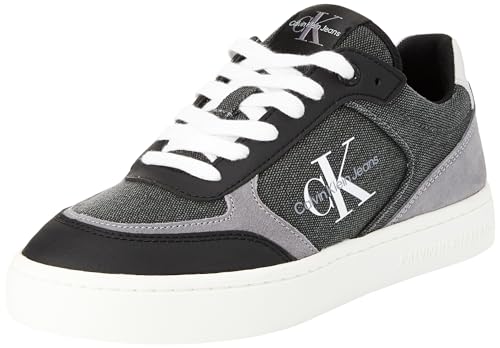 Calvin Klein Jeans Damen Cupsole Sneaker aus Canvas, Mehrfarbig (Black/Stormfront), 39 von Calvin Klein Jeans