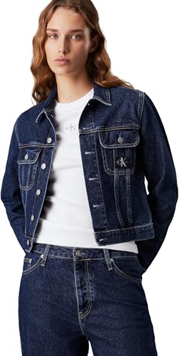 Calvin Klein Jeans Damen Jeansjacke Cropped 90'S Denim Jacket Kurz, Blau (Denim Medium), XXL von Calvin Klein