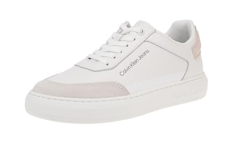 Calvin Klein Jeans Damen Cupsole Sneaker Casual Neopren Schuhe, Weiß (White/Peach Blush), 38 von Calvin Klein