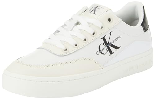 Calvin Klein Jeans Damen Cupsole Sneaker Classic Cupsole Low Lace Lth Ml Schuhe, Mehrfarbig (Bright White/Black), 38 EU von Calvin Klein Jeans