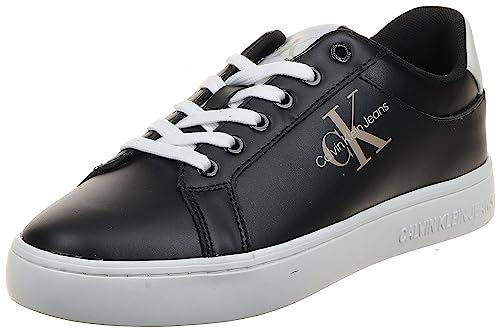 Calvin Klein Jeans Damen Cupsole Sneaker Classic Fluo Contrast Wn Schuhe, Schwarz (Black/Ancient White), 36 von Calvin Klein Jeans