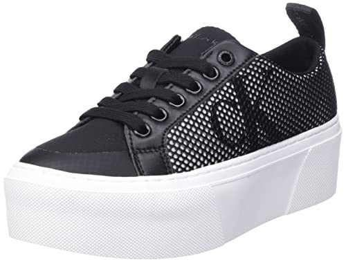 Calvin Klein Jeans Damen Cupsole Sneaker Flatform Plateau, Schwarz (Black/White), 38 von Calvin Klein Jeans