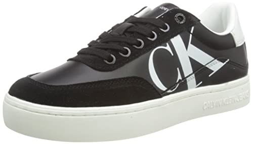 Calvin Klein Jeans Damen Classic Laceup Mix LTH Yw0yw01057 Cupsole Sneaker, Black/Bright white/Silver, 36 EU von Calvin Klein Jeans