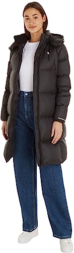 Calvin Klein Jeans Damen Daunenmantel Long Puffer Winter, Schwarz (Ck Black), XL von Calvin Klein Jeans