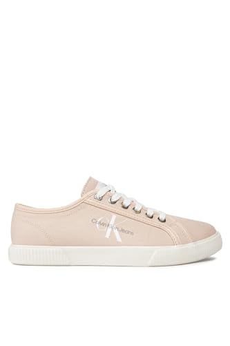 Calvin Klein Jeans Damen Vulcanized Sneaker Essential Vulcano Monogram Schuhe, Rosa (Whisper Pink/Bright White), 37 von Calvin Klein Jeans