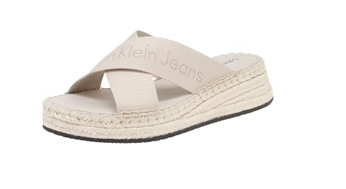 Calvin Klein Jeans Damen Espadrilles mit Absatz, Mehrfarbig (Triple Eggshell), 36 von Calvin Klein Jeans