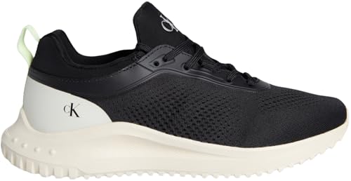 Calvin Klein Damen Runner Sneaker Eva Sock Tech Mix mit Logo, Schwarz (Black/Pistachio/White Jade), 39 von Calvin Klein