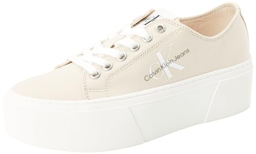 Calvin Klein Jeans Damen Cupsole Sneaker Flatform Plateau, Rosa (Whisper Pink/Bright White), 40 von Calvin Klein Jeans