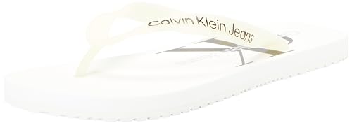 Calvin Klein Jeans Damen Flip Flops Beach Sandal Badeschuhe, Weiß, 36 EU von Calvin Klein Jeans