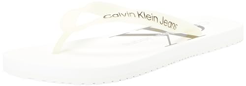 Calvin Klein Jeans Damen Flip Flops Beach Sandal Badeschuhe, Weiß (White), 40 von Calvin Klein Jeans