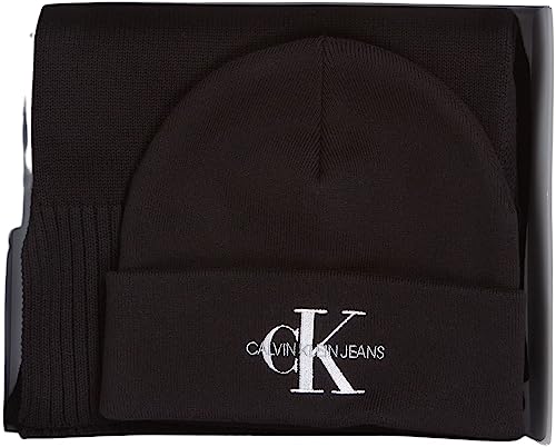 Calvin Klein Jeans Damen Geschenk-Set Winterset Mütze und Schal, Schwarz (Black), Onesize von Calvin Klein Jeans