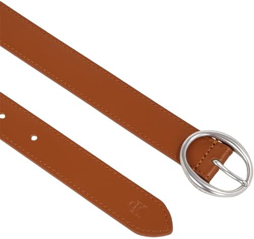 Calvin Klein Jeans Damen Gürtel Classic Round Lthr Belt25Mm aus Leder, Braun (Cognac), 95 cm von Calvin Klein Jeans