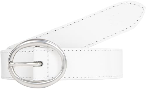 Calvin Klein Jeans Damen Gürtel Classic Round Lthr Belt25Mm aus Leder, Weiß (Bright White), 120 cm von Calvin Klein Jeans