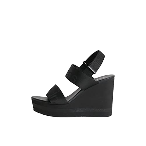 Calvin Klein Jeans Damen Wedges Sandalen mit Keilabsatz, Schwarz (Black), 39 von Calvin Klein Jeans