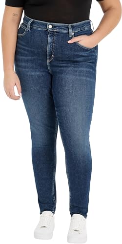 Calvin Klein Jeans Damen Jeans High Rise Skinny Fit, Blau (Denim Dark), 42W von Calvin Klein