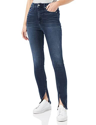 Calvin Klein Damen Hohe Taille, super Skinny Knöchel Jeans, Denim Dark, 34 W von Calvin Klein