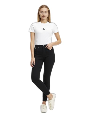 Calvin Klein Jeans Damen HIGH Rise SUPER Skinny Ankle J20J221587 Hosen, Denim (Denim Black), 27W von Calvin Klein Jeans