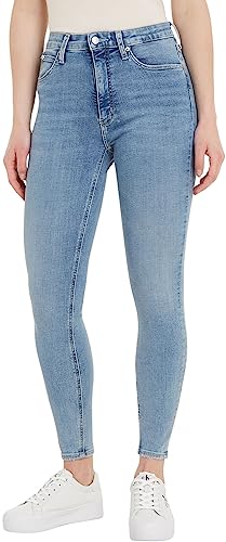 Calvin Klein Jeans Damen Jeans High Rise Ankle Super Skinny Fit, Blau (Denim Light), 34W von Calvin Klein Jeans