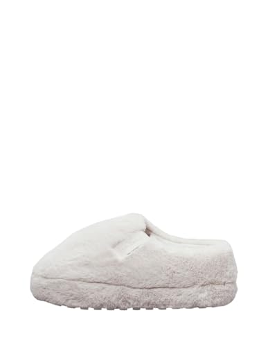 Calvin Klein Damen Hausschuhe Home Anke Slipper Fur Plüsch, Mehrfarbig (Triple Eggshell), 41 von Calvin Klein