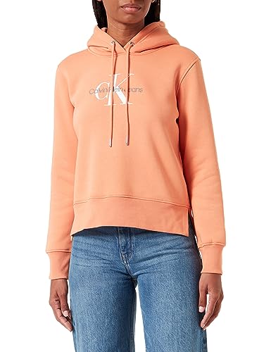 Calvin Klein Jeans Damen Hoodie Archival Monologo mit Kapuze, Orange (Tropical Orange), 3XL von Calvin Klein Jeans