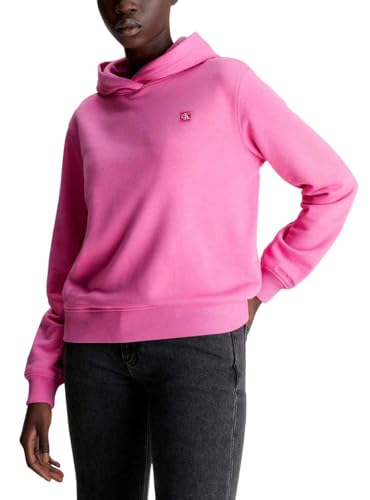 Calvin Klein Jeans Damen Hoodie Ck Embro Badge Regular mit Kapuze, Rosa (Pink Amour), L von Calvin Klein Jeans