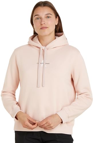 Calvin Klein Jeans Damen Hoodie mit Kapuze, Rosa (Sepia Rose), L von Calvin Klein Jeans