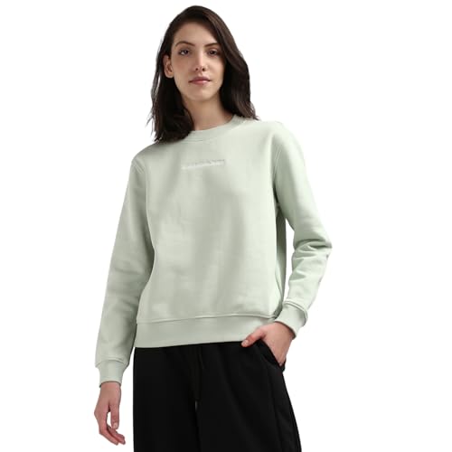 Calvin Klein Jeans Women's INSTITUTIONAL Crew Neck Pullover Sweatshirt, Celadon Green, 3XL von Calvin Klein
