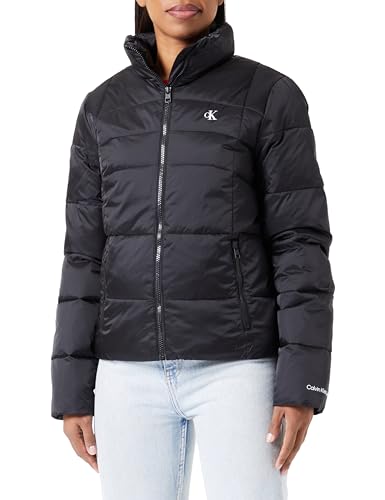 Calvin Klein Jeans Damen Jacke Short Fitted Jacket Steppjacke, Schwarz (Ck Black), XXS von Calvin Klein