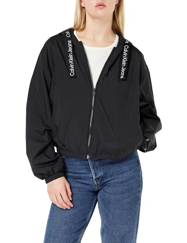 Calvin Klein Jeans Damen Jacke Windbreaker Übergangsjacke, Schwarz (Ck Black), XL von Calvin Klein Jeans