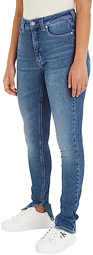 Calvin Klein Jeans Damen Jeans High Rise Ankle Skinny Fit, Blau (Denim Dark), 24W / 34L von Calvin Klein Jeans