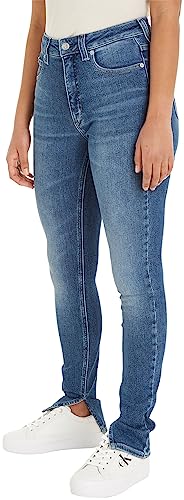 Calvin Klein Jeans Damen Jeans High Rise Ankle Skinny Fit, Blau (Denim Dark), 32W / 32L von Calvin Klein