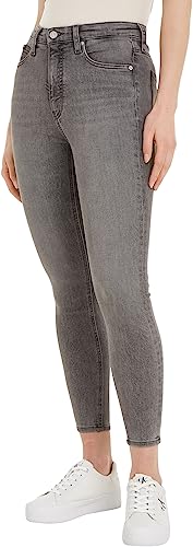 Calvin Klein Jeans Damen Jeans High Rise Ankle Skinny Fit, Grau (Denim Grey), 24W von Calvin Klein Jeans