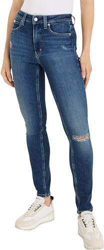 Calvin Klein Jeans Damen Jeans High Rise Skinny Fit, Blau (Denim Dark), 25W/30L von Calvin Klein Jeans