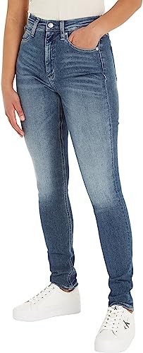 Calvin Klein Jeans Damen Jeans High Rise Skinny Fit, Blau (Denim Dark), 25W / 30L von Calvin Klein Jeans