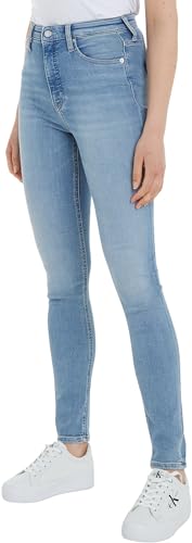 Calvin Klein Jeans Damen Jeans High Rise Skinny Fit, Blau (Denim Light), 34W / 32L von Calvin Klein Jeans