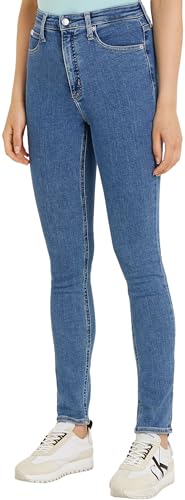 Calvin Klein Jeans Damen Jeans High Rise Skinny Fit, Blau (Denim Medium), 28W/32L von Calvin Klein Jeans