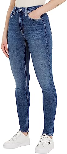 Calvin Klein Jeans Damen Jeans High Rise Skinny Fit, Blau (Denim Medium), 33W / 34L von Calvin Klein Jeans