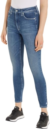 Calvin Klein Jeans Damen Jeans High Rise Super Skinny Ankle Skinny Fit, Blau (Denim Medium), 24W von Calvin Klein Jeans