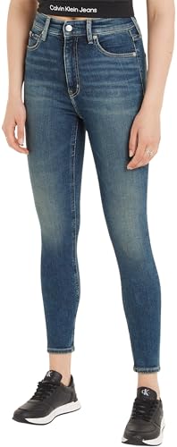 Calvin Klein Jeans Damen Jeans High Rise Super Skinny Ankle Skinny Fit, Blau (Denim Medium), 27 von Calvin Klein Jeans