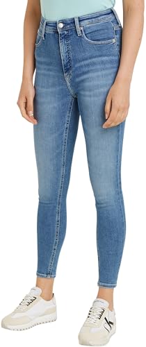 Calvin Klein Jeans Damen Jeans High Rise Super Skinny Fit, Blau (Denim Light), 30W von Calvin Klein Jeans