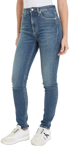 Calvin Klein Jeans Damen Jeans Hose High Rise Skinny Fit, Blau (Denim Medium), 29W/32L von Calvin Klein