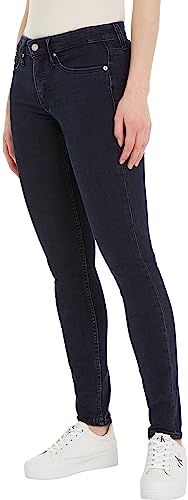 Calvin Klein Jeans Damen Jeans Mid Rise Skinny Fit, Blau (Denim Dark), 25W / 32L von Calvin Klein Jeans